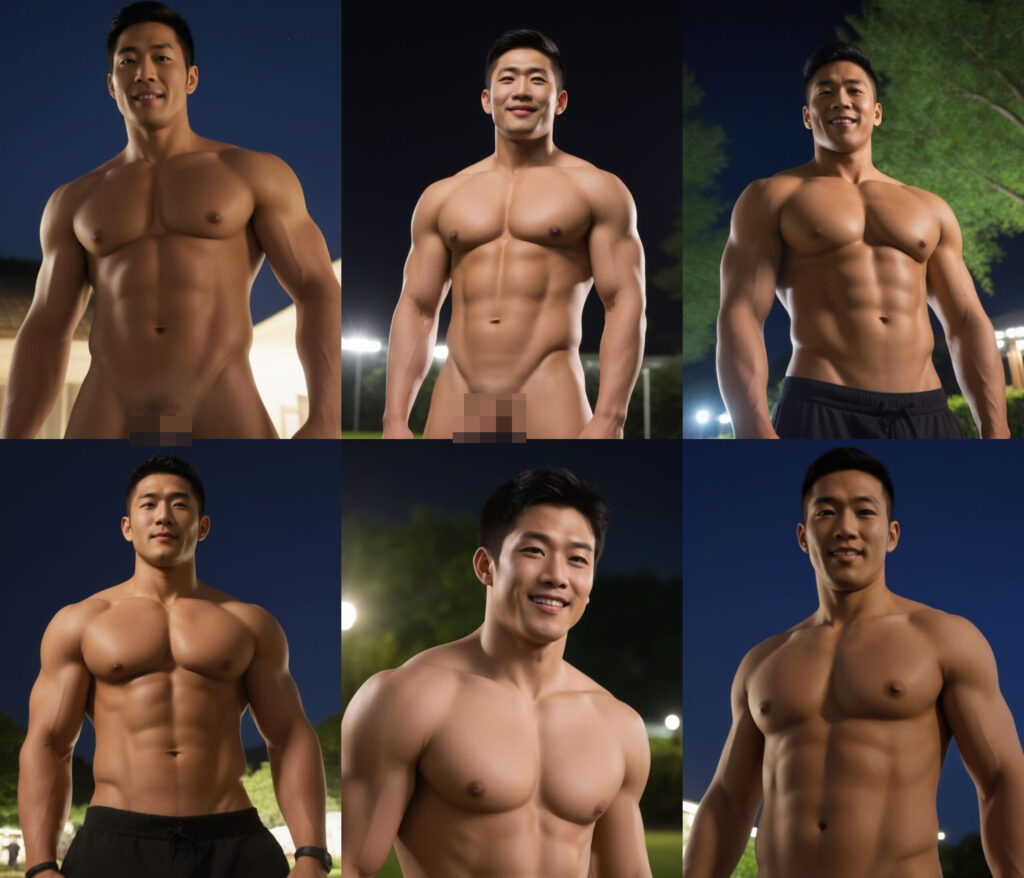 Photorealistic All-Purpose, Porn and Gay-Friendly XL Modelで生成した日本人（アジア人）風男性画像