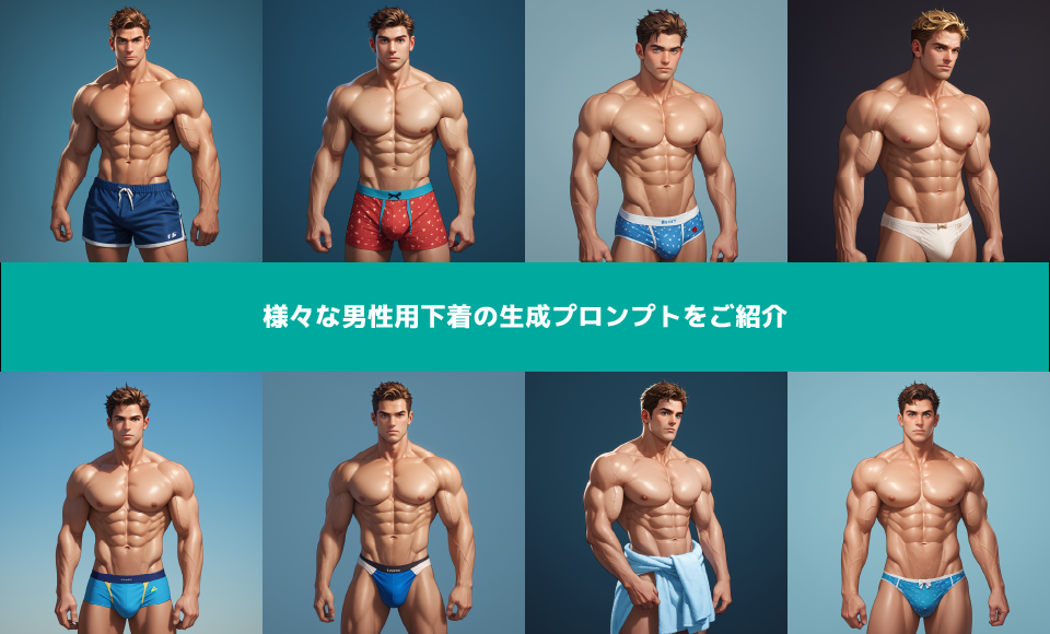 様々な男性用下着の生成プロンプトをご紹介