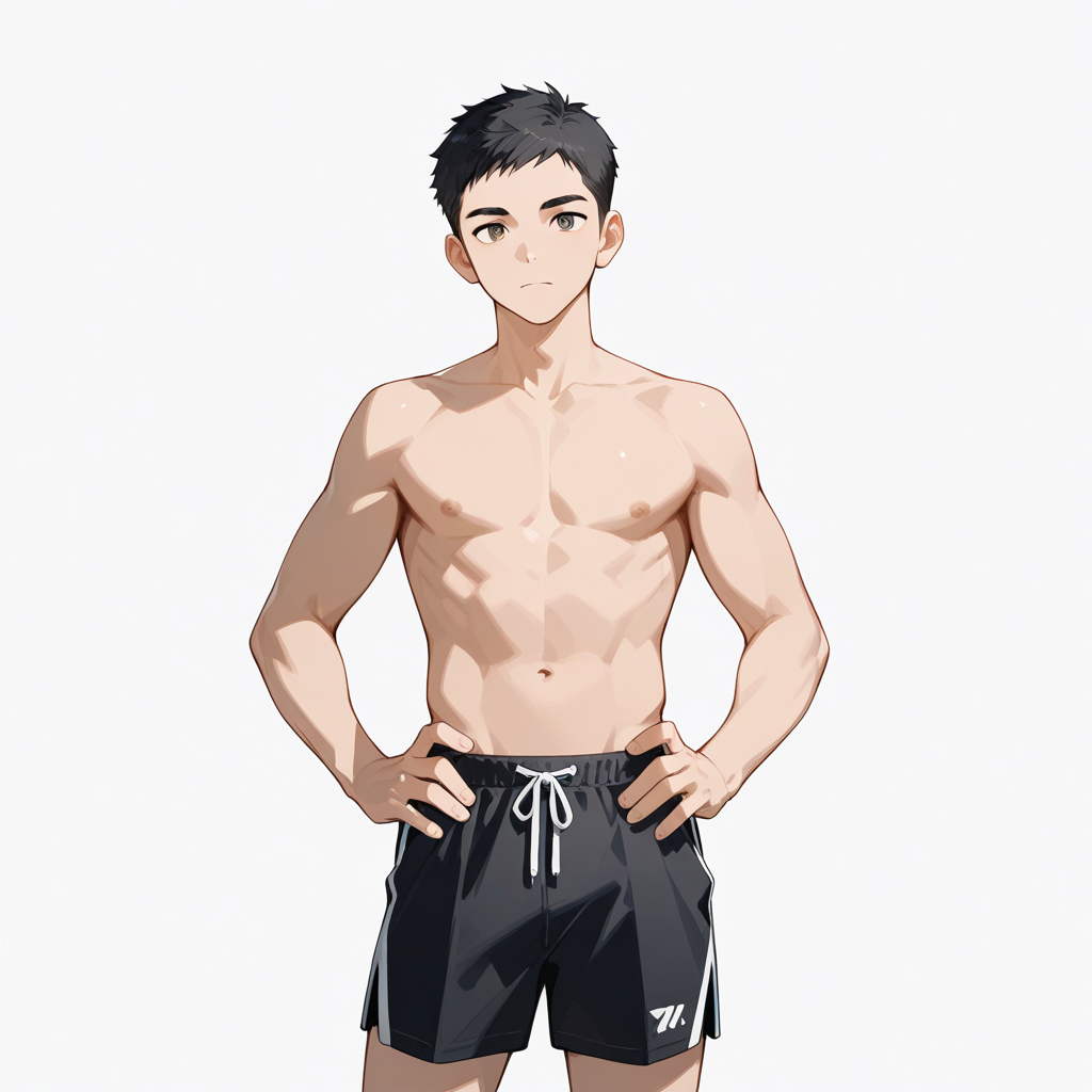 AIが生成した筋肉質やデブに変化させるベースとなる男性イラスト