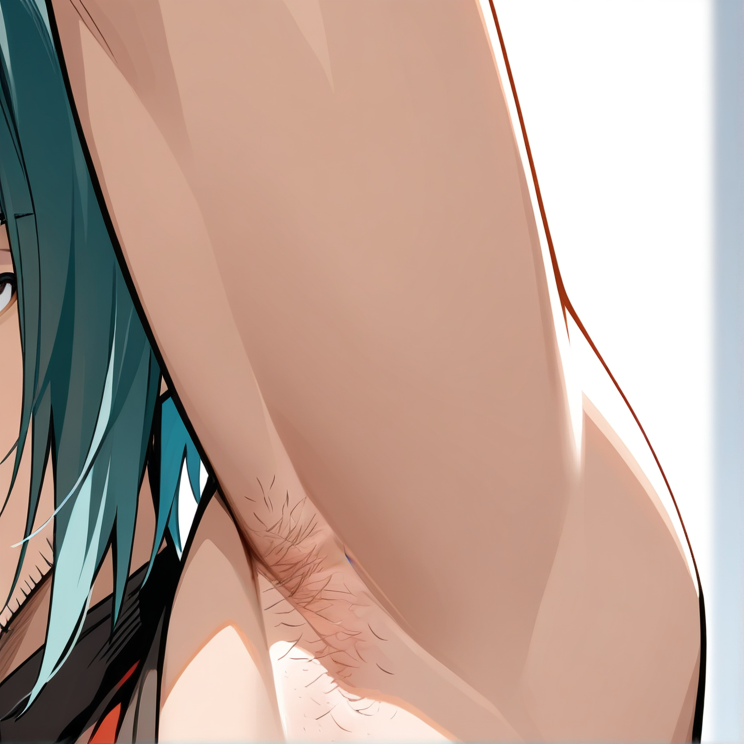 "armpit stubble"のプロンプトで生成した画像