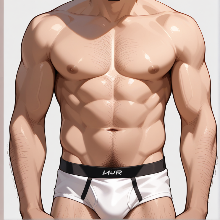 "body hair"のプロンプトで生成した画像