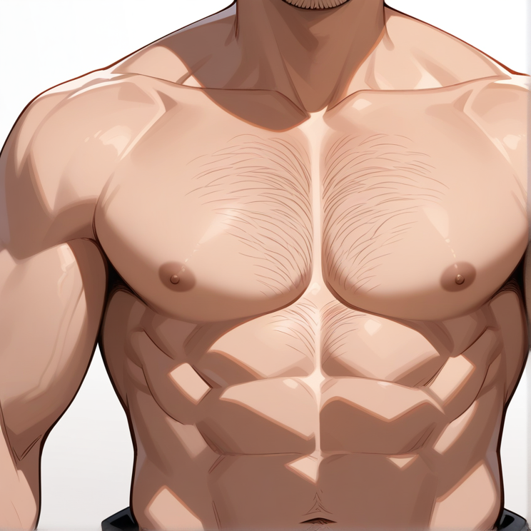 "chest hair"のプロンプトで生成した画像
