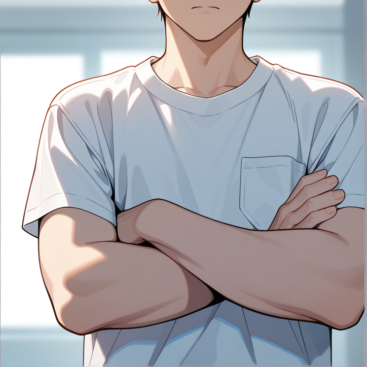 腕の体毛プロンプトなしで生成した画像