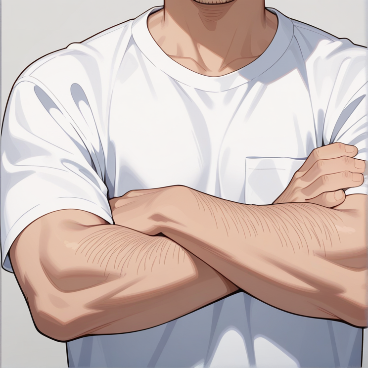 "arm hair"のプロンプトで生成した画像