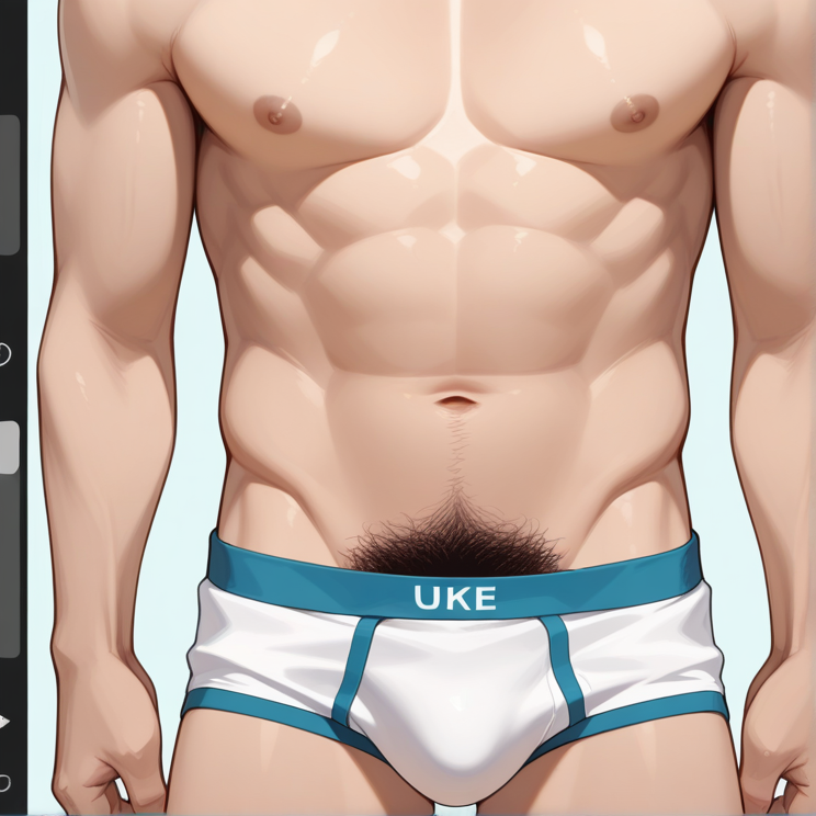 "excessive pubic hair"のプロンプトで生成した画像