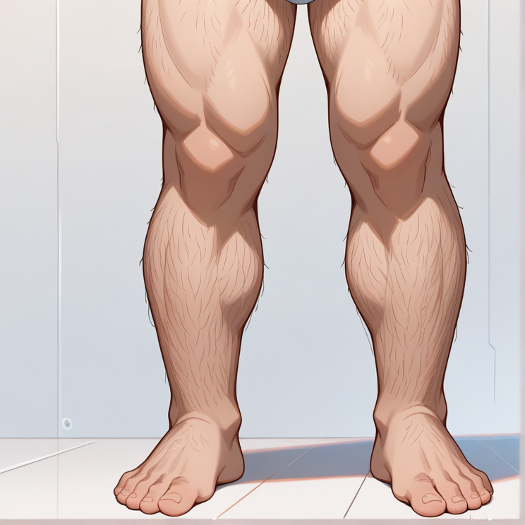 "excessive leg hair"のプロンプトで生成した画像