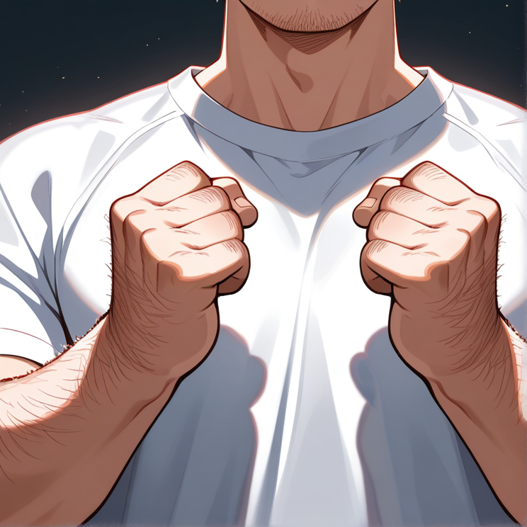 "thick knuckle hair"のプロンプトで生成した画像