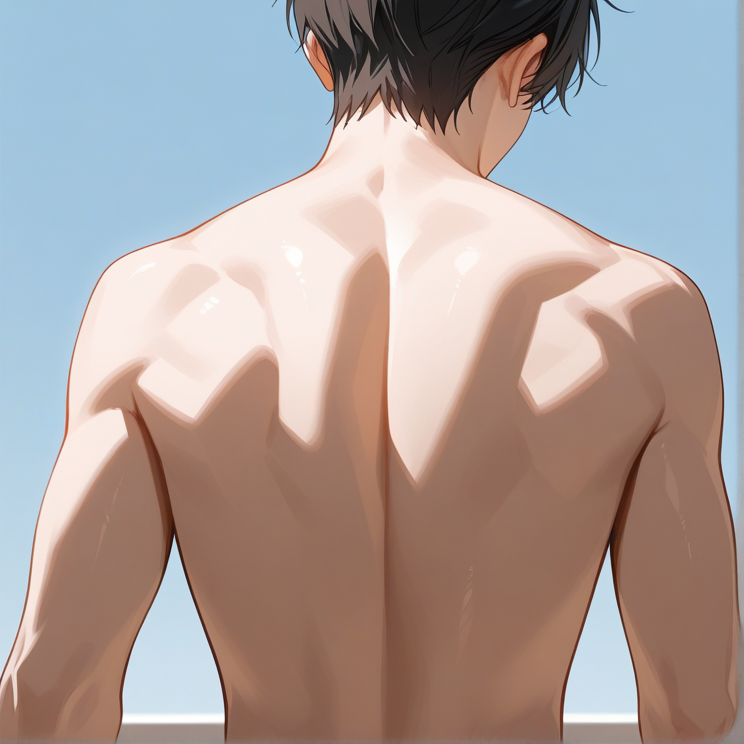 背中の毛プロンプトなしで生成した画像