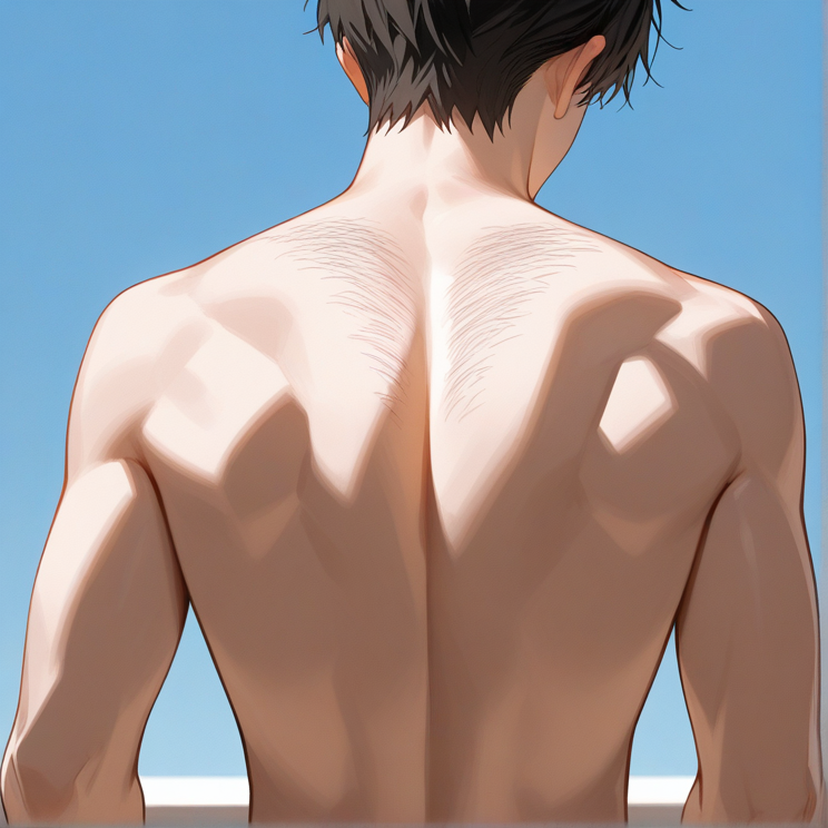 "back hair"のプロンプトで生成した画像